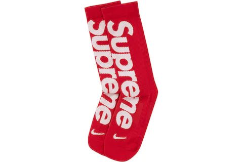 Supreme Nike Lightweight Crew Socks in red, Size 2
