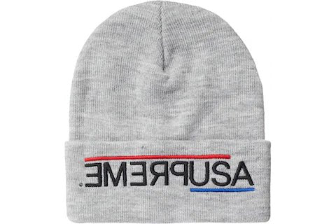 Supreme USA Beanie in heather grey