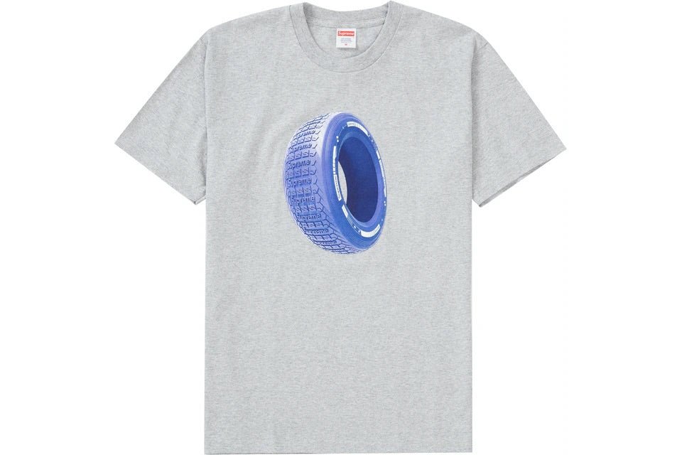 Supreme Tire Tee in heather grey, size Medium