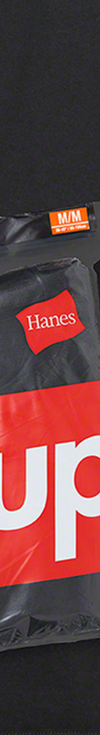 Supreme Hanes Tagless Tees (3 Pack) Black packaging detail