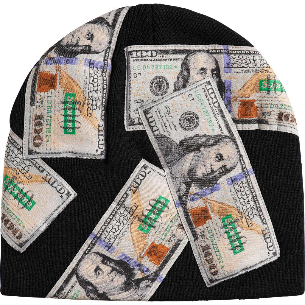 Supreme Money Beanie Black front view