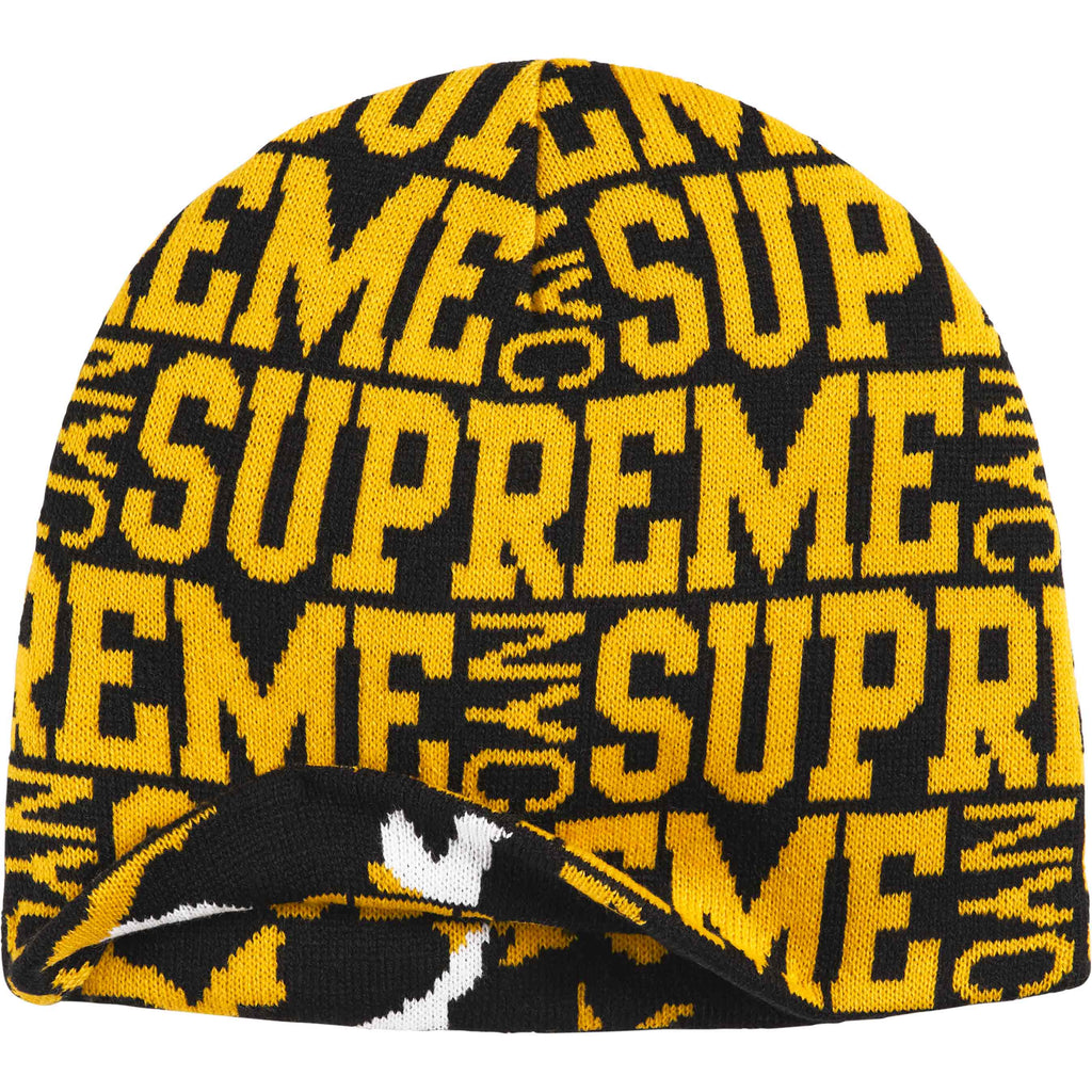 Supreme Reversible Camo Beanie Black reverse view