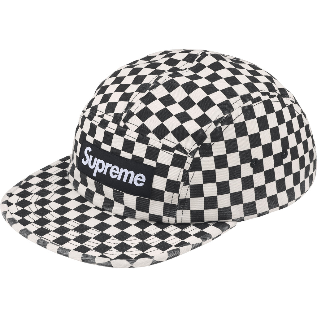 Supreme Washed Chino Twill Camp Cap Checkerboard