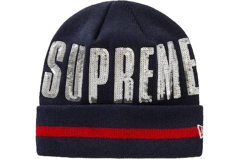 Supreme New Era Sequin Beanie - Navy