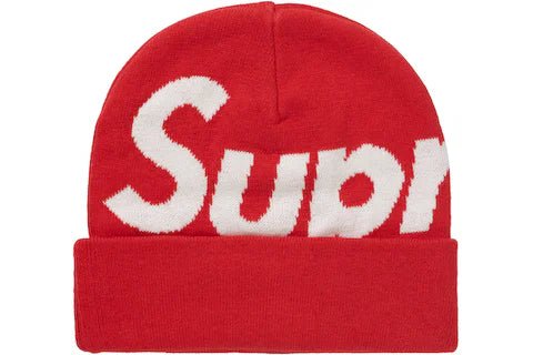 Supreme Big Logo Beanie in red