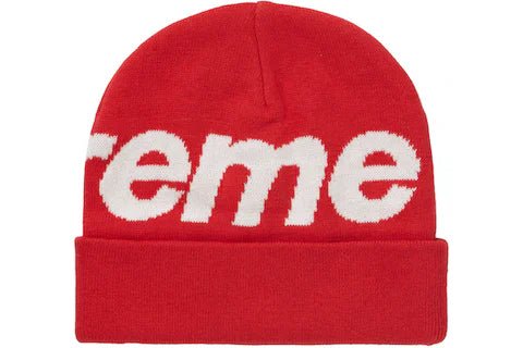 Supreme Big Logo Beanie in red