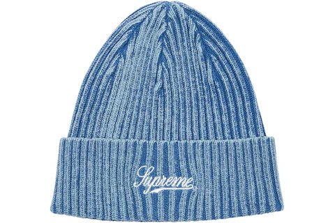 Supreme Bleached Rib Beanie in navy