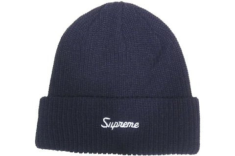 Supreme Loose Gauge Beanie in navy, FW17