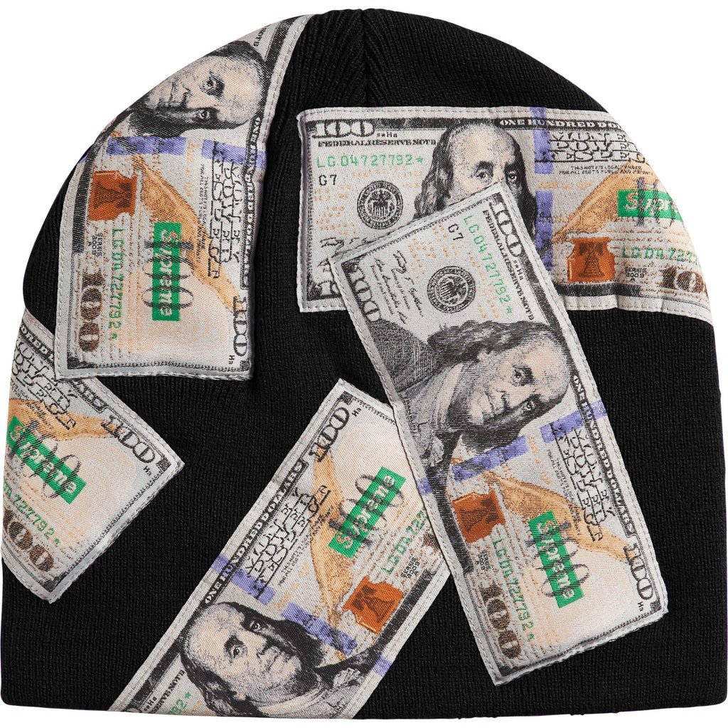 Supreme Money Beanie Black front view