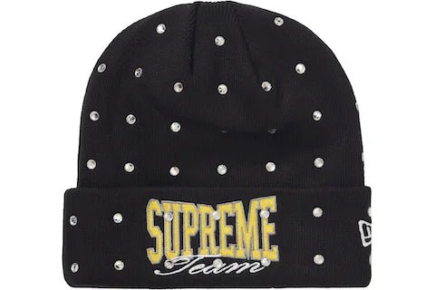 Supreme New Era Rhinestone Beanie in black