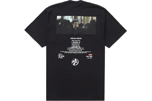 Supreme PiL Live In Tokyo Tee in black, size XXL