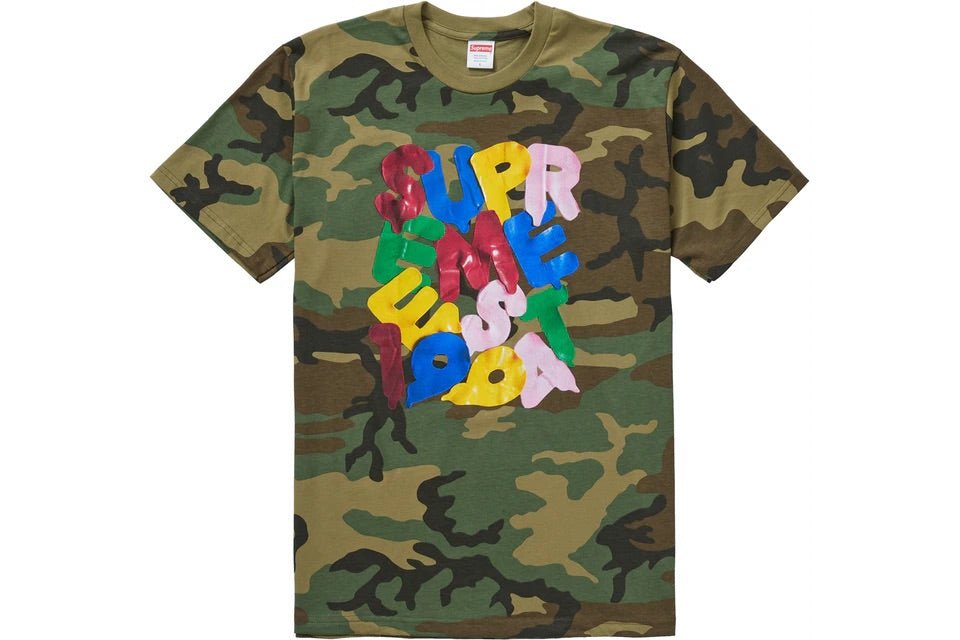 Supreme Balloons Tee in woodland camo, size Medium