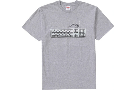 Supreme Keyboard Tee in heather grey, size Large