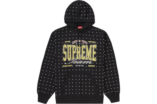 Supreme Rhinestone Hooded Sweatshirt in black, X-Large