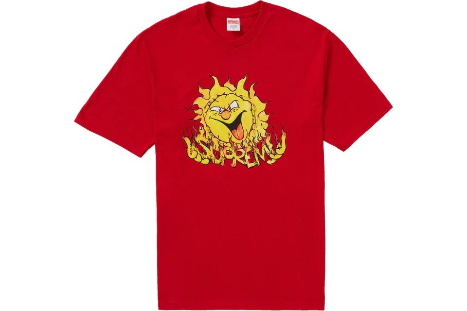 Supreme Sun Tee in red, size Medium