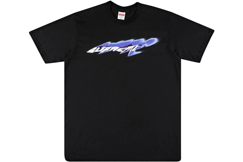 Supreme Wind Tee in black/purple, size Medium